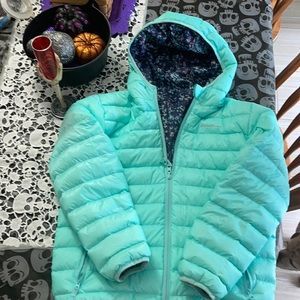 Eddie Bauer teal puffer coat